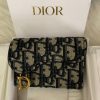 Dior Saddle Flap Card Holder (Blue Dior Oblique Jacquard)