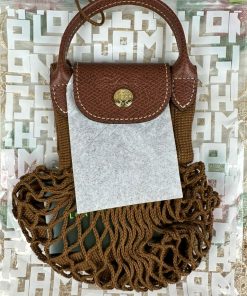 Longchamp Le Pliage Filet XS Mesh Bag (Tobacco)